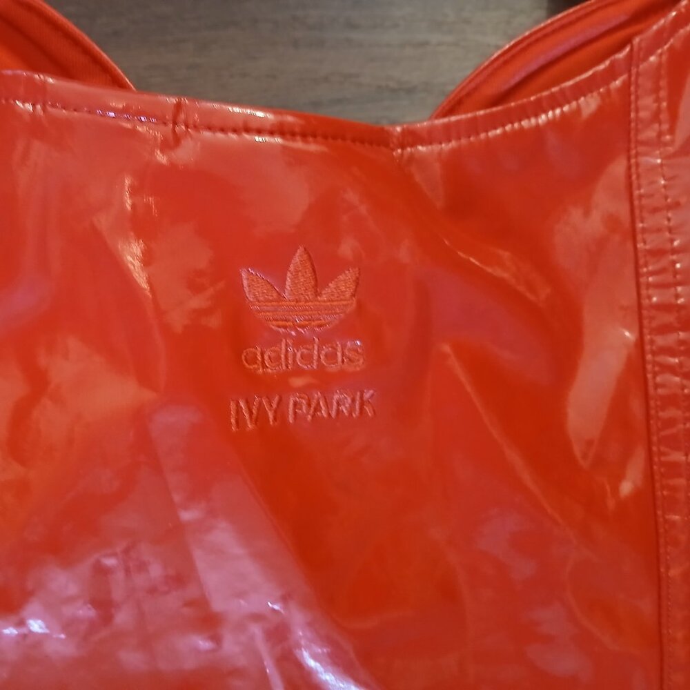 IVY PARK Adidas Originals X Latex Dress In Red RARE DESIGNER BEYONCE BODYCON XL - Picture 6 of 6